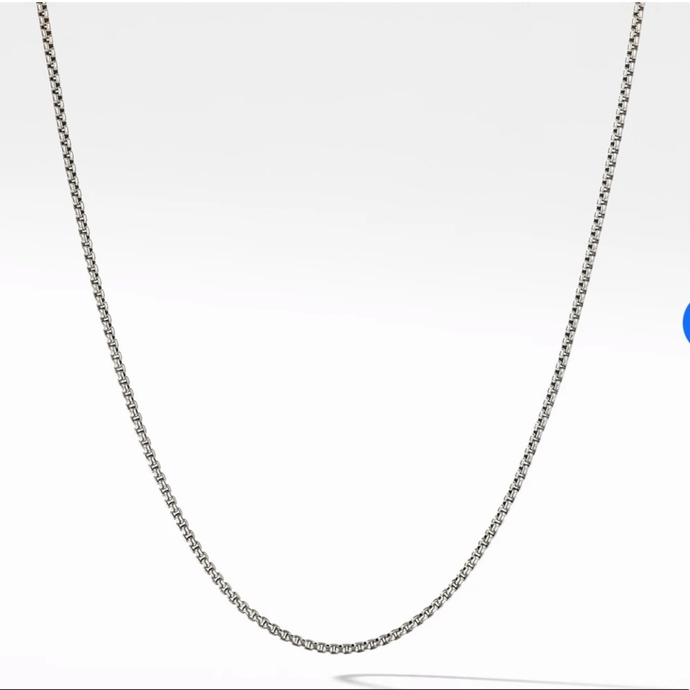 Small Box Chain Necklace with an Accent of Gold
